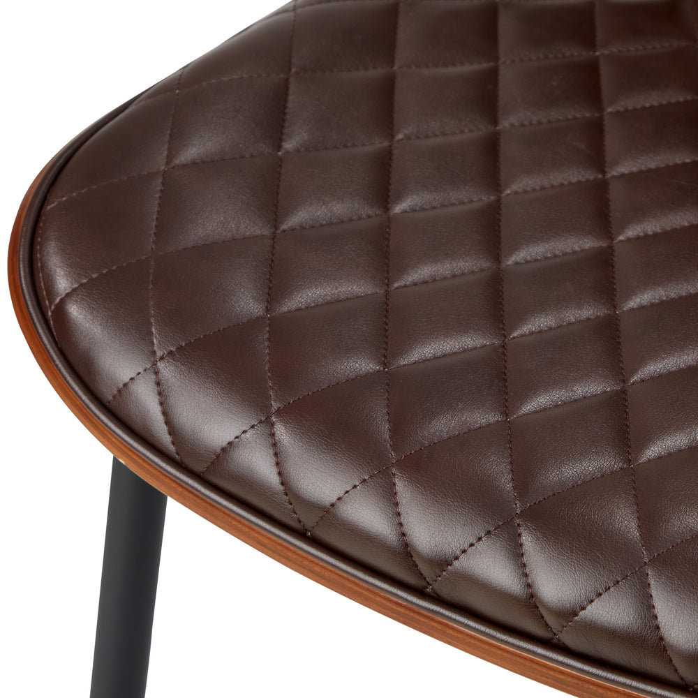 Oikiture 4x Dining Chairs Leather Wooden Metal Legs Walnut-Dining Chairs-PEROZ Accessories