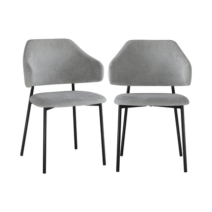 Oikiture Dining Chair Set of 2 Coffee Chair Home Kitchen Furniture Grey and Black-Dining Chairs-PEROZ Accessories