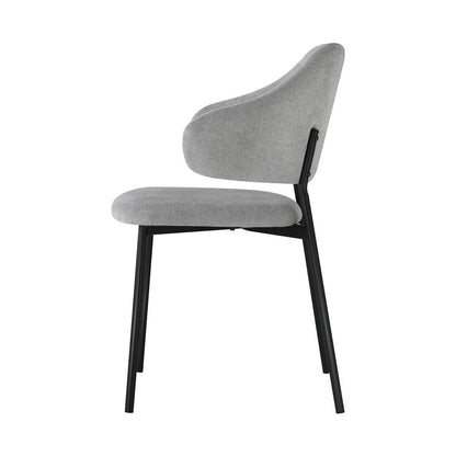 Oikiture Dining Chair Set of 2 Coffee Chair Home Kitchen Furniture Grey and Black-Dining Chairs-PEROZ Accessories
