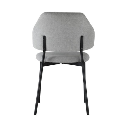 Oikiture Dining Chair Set of 2 Coffee Chair Home Kitchen Furniture Grey and Black-Dining Chairs-PEROZ Accessories
