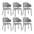 Oikiture 6x Dining Chairs Tub Fabric Grey&Black-Dining Chairs-PEROZ Accessories