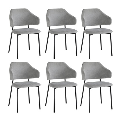 Oikiture 6x Dining Chairs Tub Fabric Grey&amp;Black-Dining Chairs-PEROZ Accessories