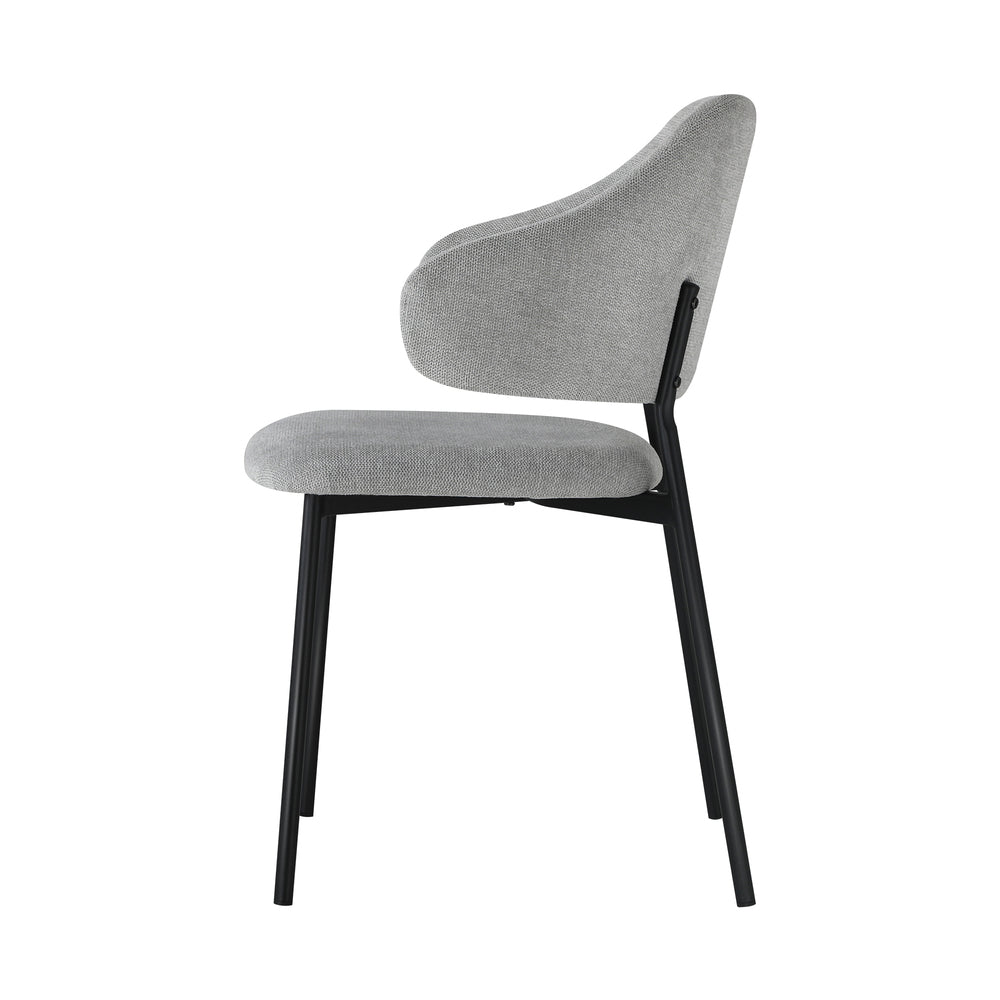 Oikiture 6x Dining Chairs Tub Fabric Grey&amp;Black-Dining Chairs-PEROZ Accessories