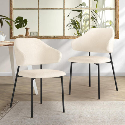 Oikiture Dining Chair Set of 2 Coffee Chair Home Kitchen Furniture White and Black-Dining Chairs-PEROZ Accessories
