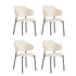 Oikiture 4x Dining Chairs Tub Sherpa White&Black-Dining Chairs-PEROZ Accessories