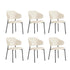 Oikiture 6x Dining Chairs Tub Sherpa White&Black-Dining Chairs-PEROZ Accessories