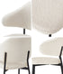 Oikiture 6x Dining Chairs Tub Sherpa White&Black-Dining Chairs-PEROZ Accessories