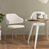 Oikiture 6x Dining Chair Sherpa Gold & White-Dining Chair-PEROZ Accessories