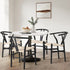 Oikiture 6xDining Chair Wooden Hans Wegner Wishbone Black-Dining Chair-PEROZ Accessories