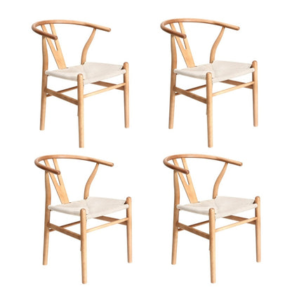 Oikiture 4x Dining Chair Wooden Hans Wegner Chair Wishbone-Dining Chair-PEROZ Accessories