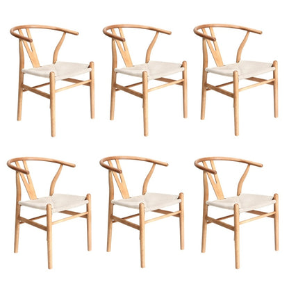 Oikiture 6x Dining Chair Wooden Hans Wegner Chair Wishbone-Dining Chair-PEROZ Accessories