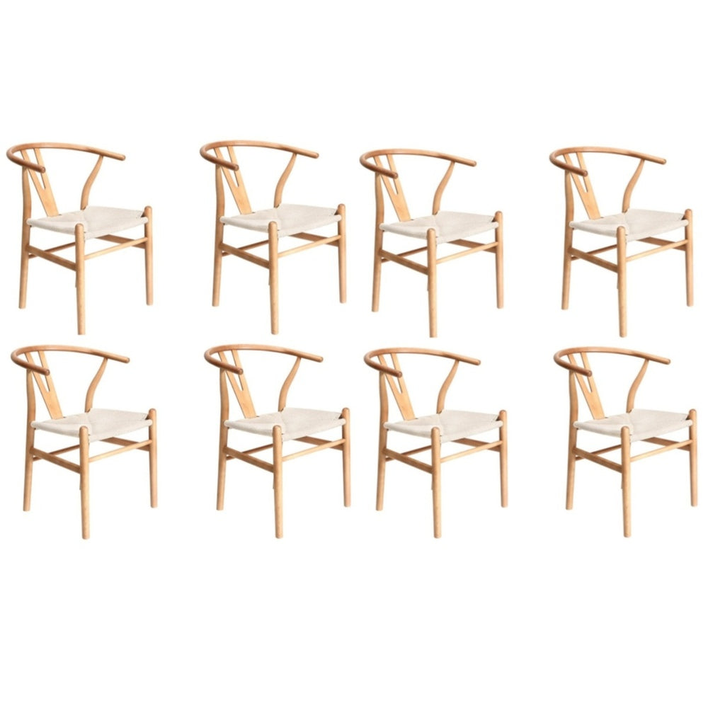 Oikiture 8x Dining Chair Wooden Hans Wegner Wishbone-Dining Chair-PEROZ Accessories