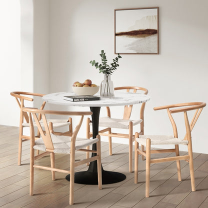 Oikiture 8x Dining Chair Wooden Hans Wegner Wishbone-Dining Chair-PEROZ Accessories