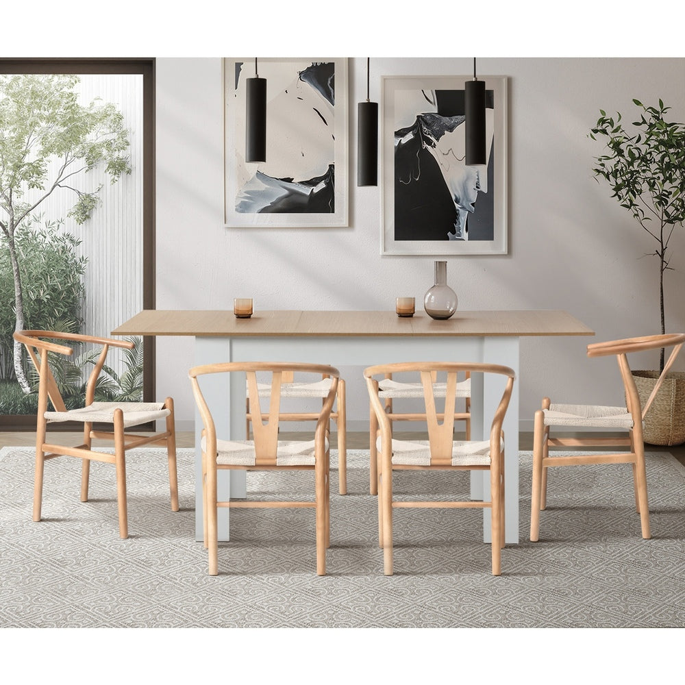 Oikiture 8x Dining Chair Wooden Hans Wegner Wishbone-Dining Chair-PEROZ Accessories