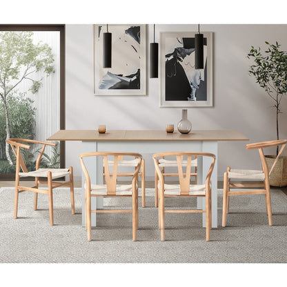 Oikiture 8x Dining Chair Wooden Hans Wegner Wishbone-Dining Chair-PEROZ Accessories