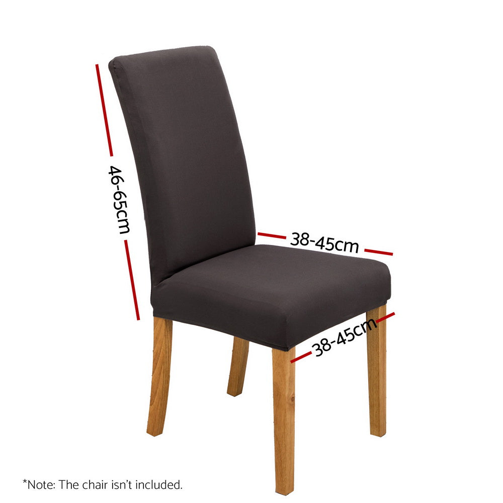 Artiss Dining Chair Covers 4x Slipcovers Spandex Stretch Banquet Party Dark Grey-Furniture &gt; Bar Stools &amp; Chairs-PEROZ Accessories