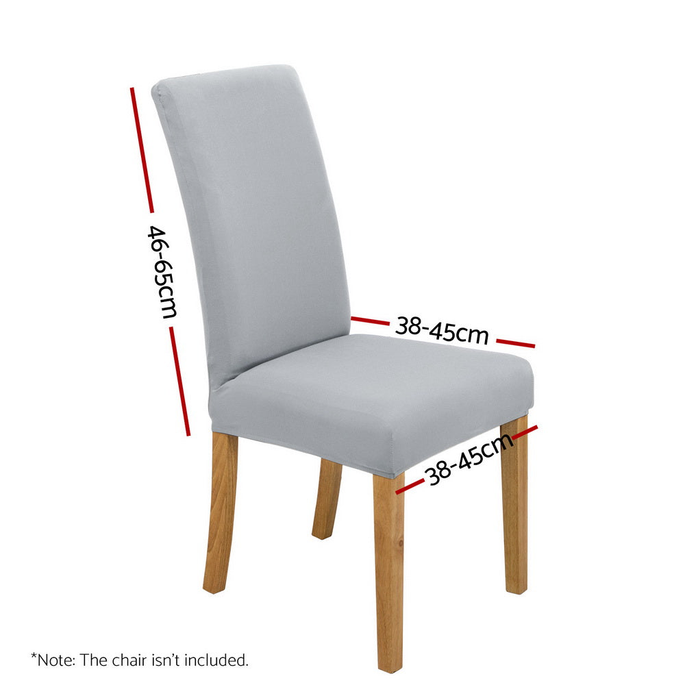 Artiss Dining Chair Covers 4x Slipcovers Spandex Stretch Banquet Wedding Grey-Furniture &gt; Bar Stools &amp; Chairs-PEROZ Accessories