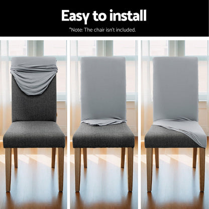 Artiss Dining Chair Covers 4x Slipcovers Spandex Stretch Banquet Wedding Grey-Furniture &gt; Bar Stools &amp; Chairs-PEROZ Accessories