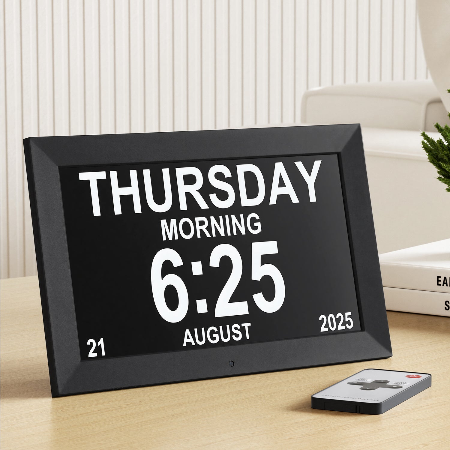 Artiss 10" Digital Day Clock Alarm Calendar Dementia Date Week Desk Clocks Black-Home &amp; Garden > Decor > Clocks-PEROZ Accessories