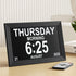 Artiss 10" Digital Day Clock Alarm Calendar Dementia Date Week Desk Clocks Black-Home & Garden > Decor > Clocks-PEROZ Accessories