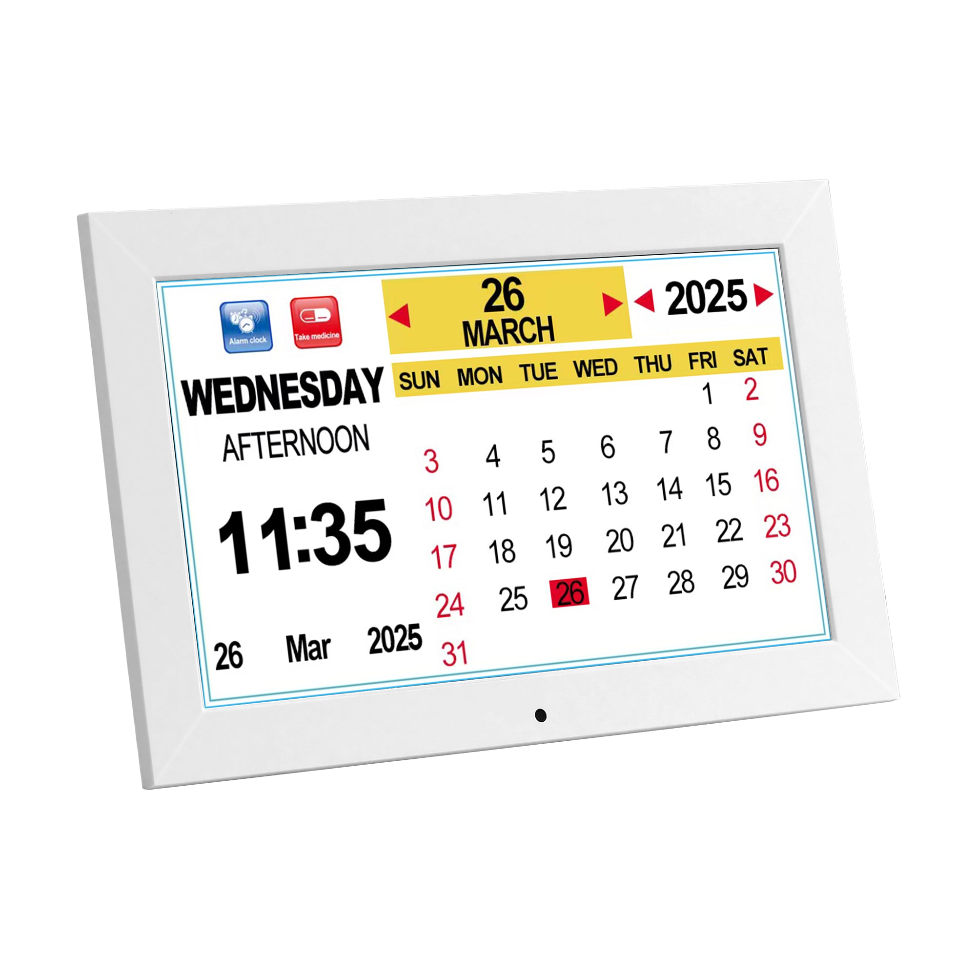 Artiss 10" Digital Day Clock Alarm Calendar Dementia Date Week Desk Clocks White-Home &amp; Garden > Decor > Clocks-PEROZ Accessories
