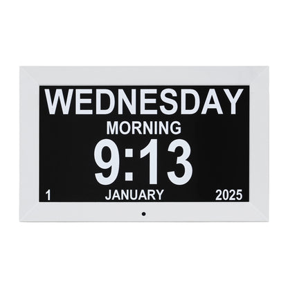 Artiss 10" Digital Day Clock Alarm Calendar Dementia Date Week Desk Clocks White-Home &amp; Garden > Decor > Clocks-PEROZ Accessories