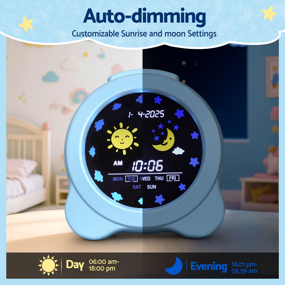 Artiss 3.8&quot; Digital Day Clock Calendar Alarm LCD Display Blue-Home &amp; Garden &gt; Decor &gt; Clocks-PEROZ Accessories
