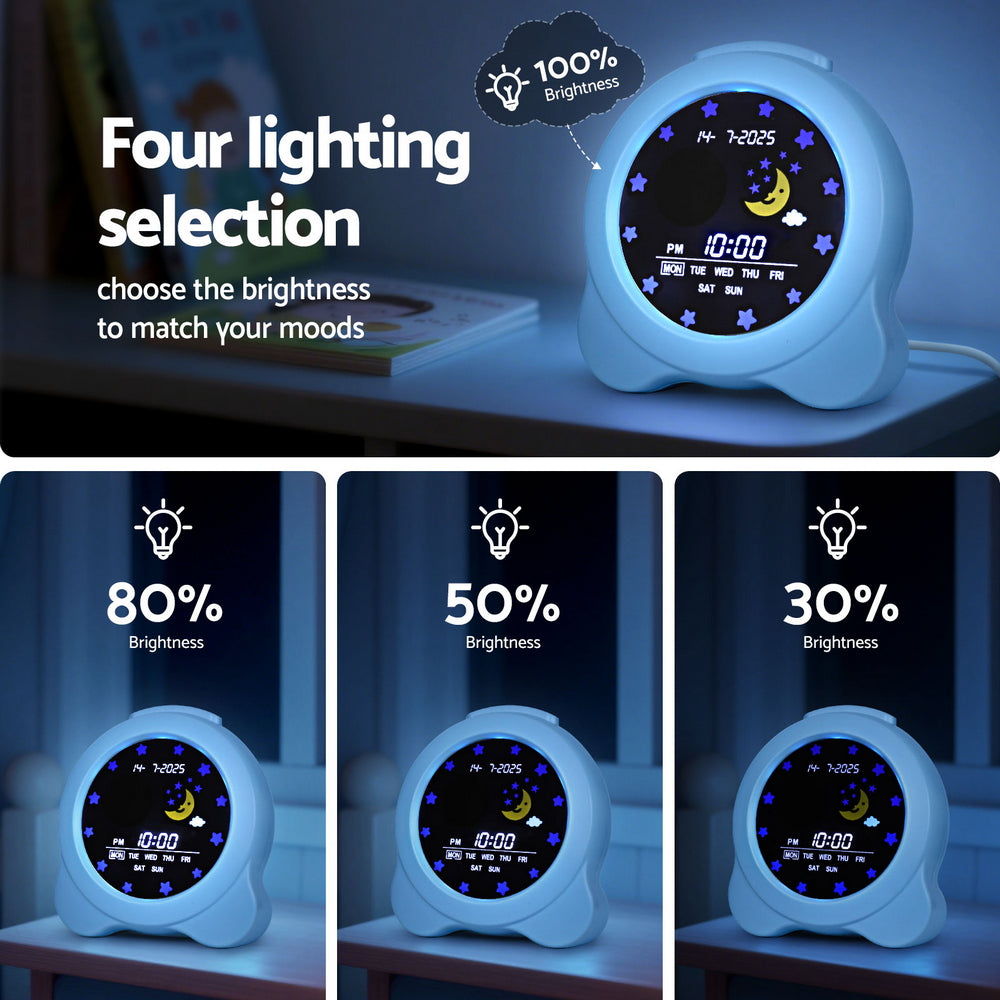 Artiss 3.8&quot; Digital Day Clock Calendar Alarm LCD Display Blue-Home &amp; Garden &gt; Decor &gt; Clocks-PEROZ Accessories