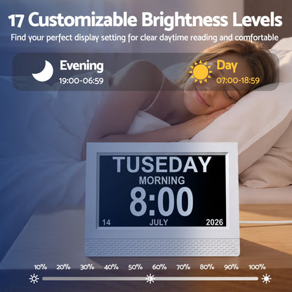 Artiss 7" Smart Digital Clock Calendar HD IPS Touchscreen Weather Photo Frame-Home &amp; Garden > Decor > Clocks-PEROZ Accessories