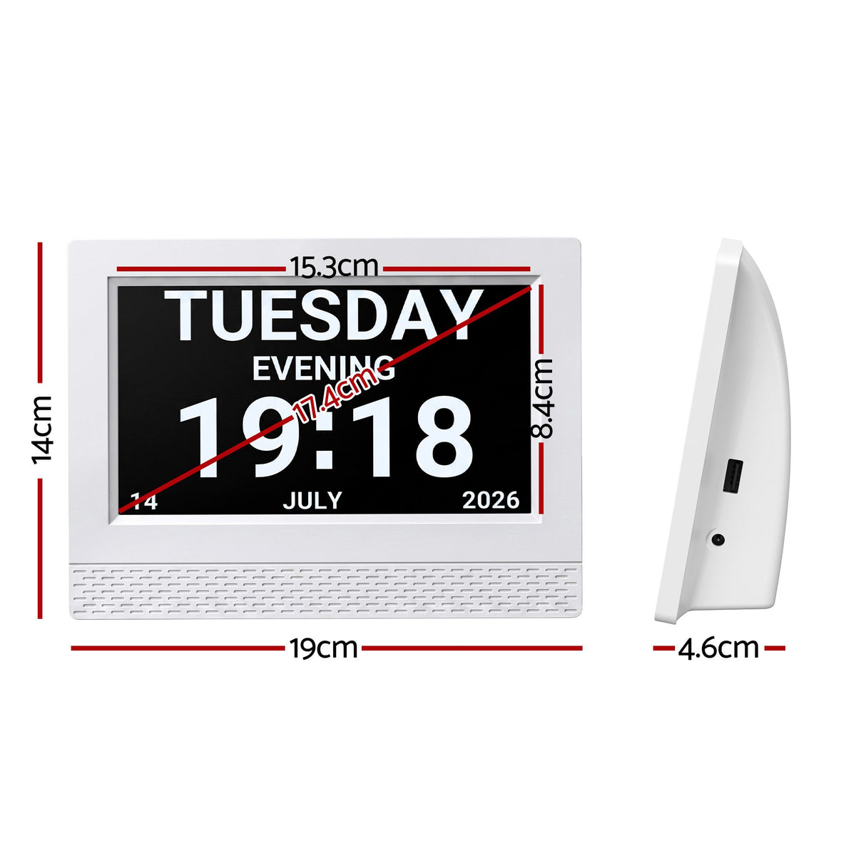 Artiss 7" Smart Digital Clock Calendar HD IPS Touchscreen Weather Photo Frame-Home &amp; Garden > Decor > Clocks-PEROZ Accessories