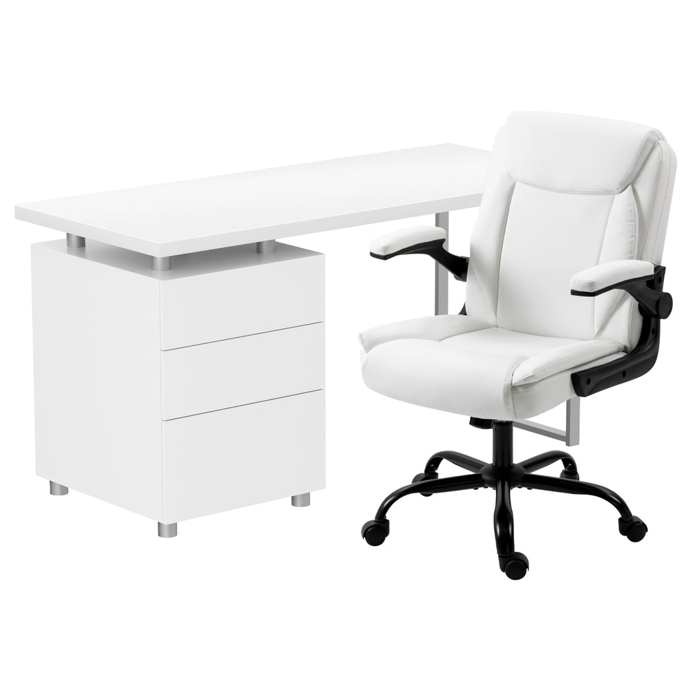 Artiss Computer Desk Executive Office Chairs Sets White-Furniture &gt; Office &gt; Office &amp; Desk Chairs-PEROZ Accessories