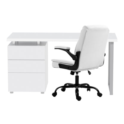 Artiss Computer Desk Executive Office Chairs Sets White-Furniture &gt; Office &gt; Office &amp; Desk Chairs-PEROZ Accessories