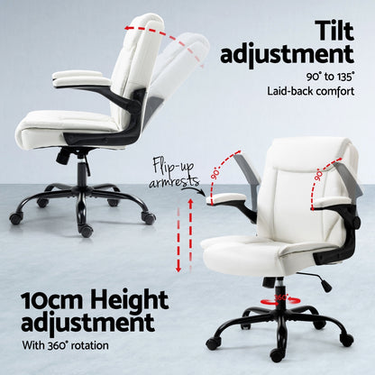 Artiss Computer Desk Executive Office Chairs Sets White-Furniture &gt; Office &gt; Office &amp; Desk Chairs-PEROZ Accessories