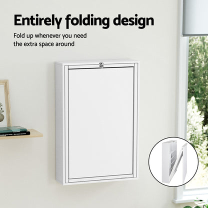 Artiss Computer Desk Office Chair Set PU Leather Wall Mount Foldable Table White-Furniture &gt; Office &gt; Desks-PEROZ Accessories