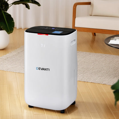 Devanti Dehumidifier 20L Air Purifier White-Appliances &gt; Aroma Diffusers &amp; Humidifiers &gt; Dehumidifiers-PEROZ Accessories