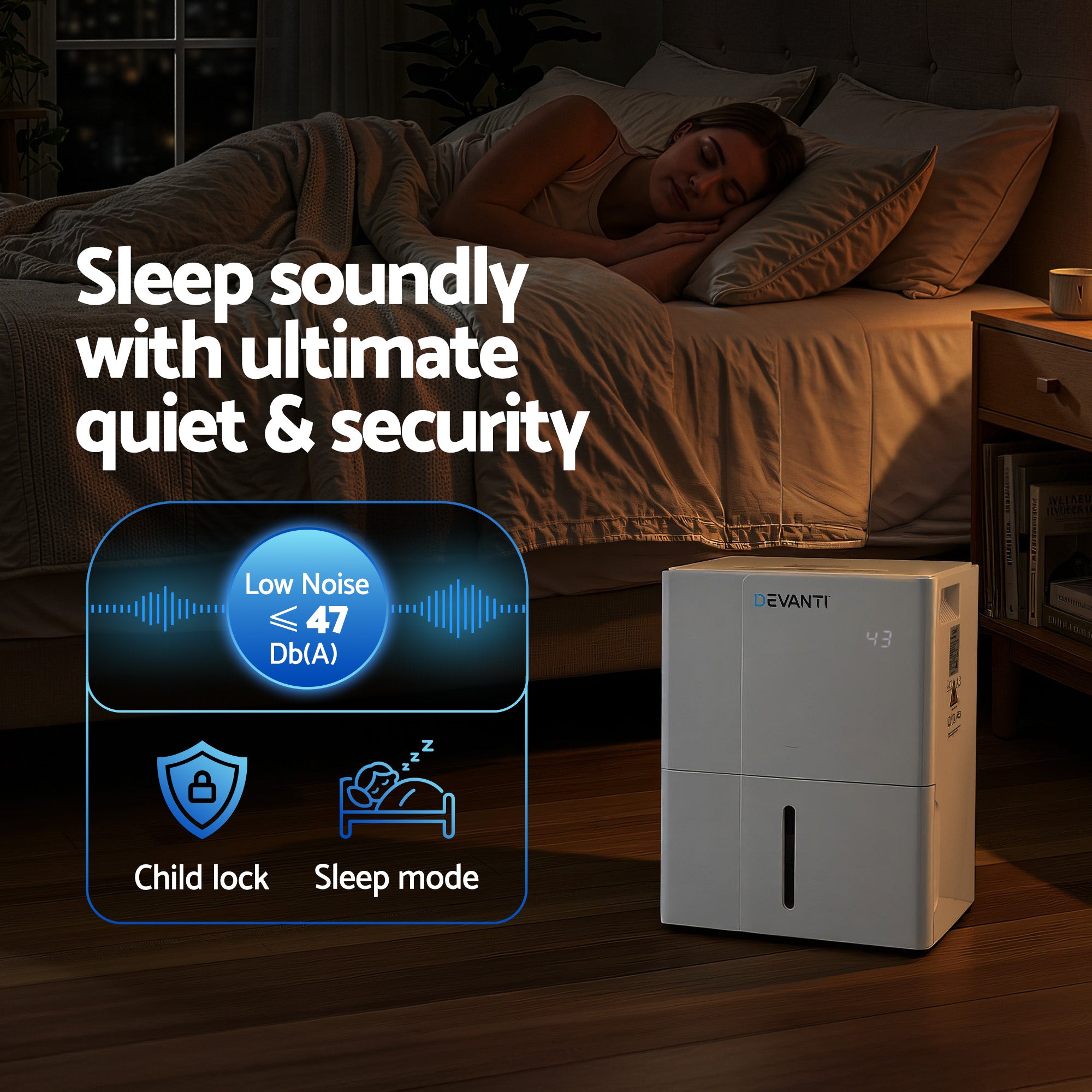 Devanti 30L/Day Dehumidifier Home Air Dryer Mould Moisture 4.7L Tank-Appliances > Aroma Diffusers &amp; Humidifiers > Dehumidifiers-PEROZ Accessories