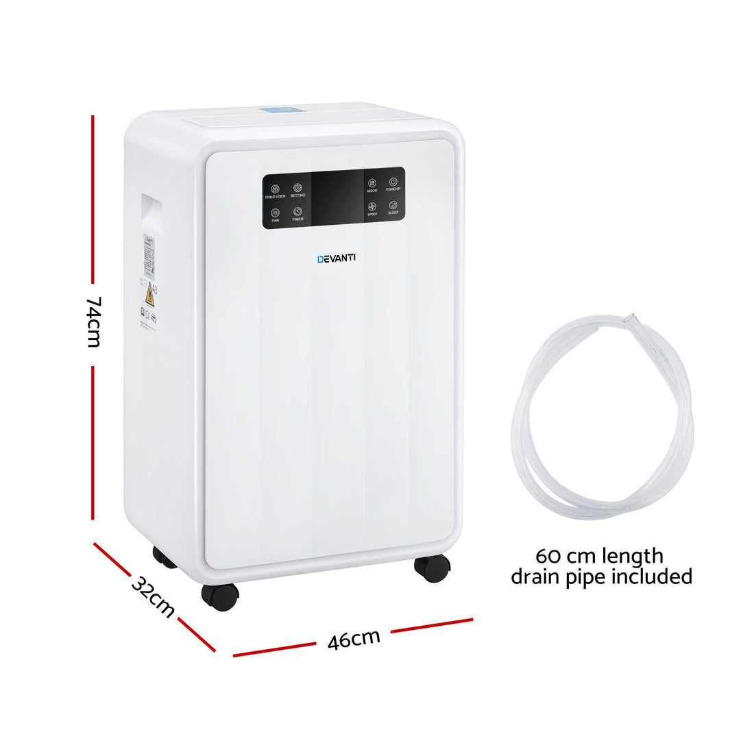 Devanti 70L Dehumidifier Commercial Moisture Absorber Air Dryer 8.5L Water Tank-Appliances > Aroma Diffusers &amp; Humidifiers > Dehumidifiers-PEROZ Accessories