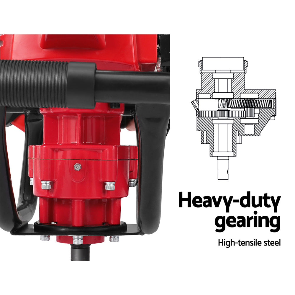 Giantz 92CC Post Hole Digger 200mm Petrol Drill Extension Auger Bits-Tools &gt; Power Tools &gt; Outdoor Power Equipment-PEROZ Accessories