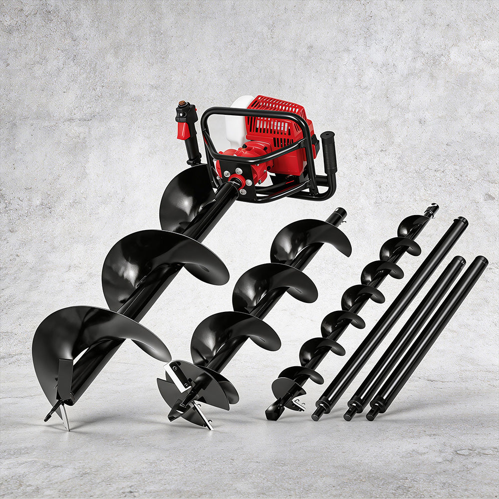 Giantz Post Hole Digger Petrol Motor Drill Extension Auger Bits Kits-Tools > Power Tools > Outdoor Power Equipment-PEROZ Accessories