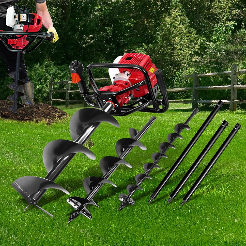 Giantz Post Hole Diggers Petrol Digger Extension Auger Bits-Tools > Industrial Tools-PEROZ Accessories