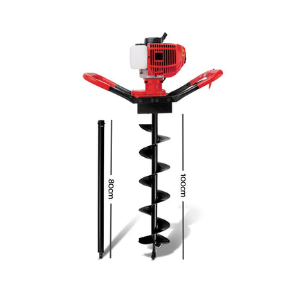 Giantz Post Hole Digger 200mm Petrol Drill Extension Bits Auger-Tools > Industrial Tools-PEROZ Accessories