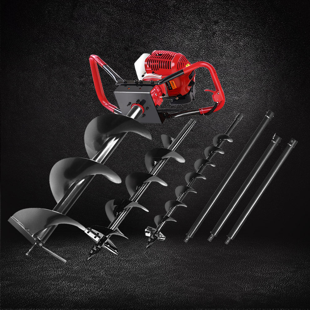 Giantz Petrol Post Hole Digger Extension Auger Bits Kit-Tools > Industrial Tools-PEROZ Accessories