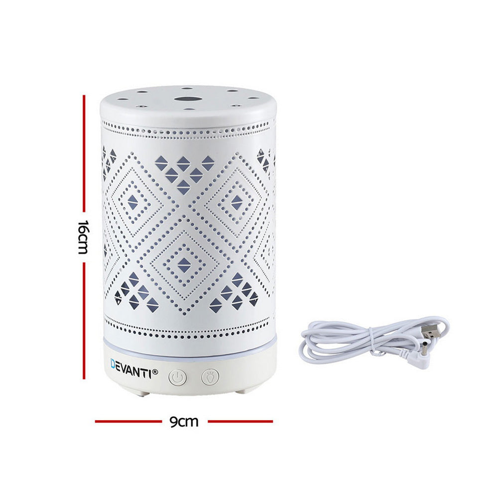 Devanti Ultrasonic Aroma Diffuser Aromatherapy 100ml LED Lights Iron Humidifier Forest-Appliances > Aroma Diffusers &amp; Humidifiers > Aroma Diffusers-PEROZ Accessories