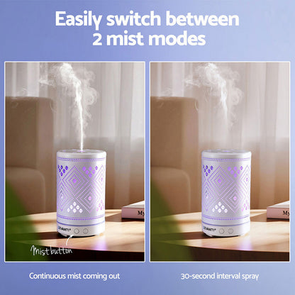 Devanti Ultrasonic Aroma Diffuser Aromatherapy 100ml LED Lights Iron Humidifier Forest-Appliances > Aroma Diffusers &amp; Humidifiers > Aroma Diffusers-PEROZ Accessories