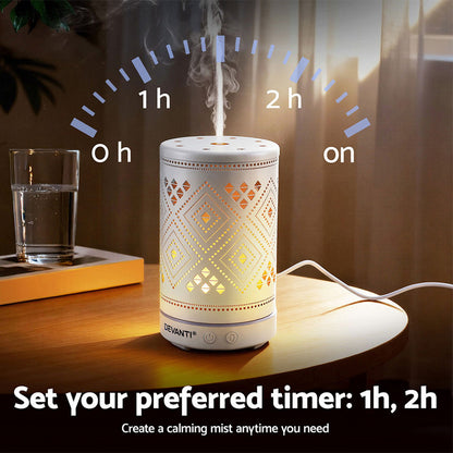 Devanti Ultrasonic Aroma Diffuser Aromatherapy 100ml LED Lights Iron Humidifier Forest-Appliances > Aroma Diffusers &amp; Humidifiers > Aroma Diffusers-PEROZ Accessories