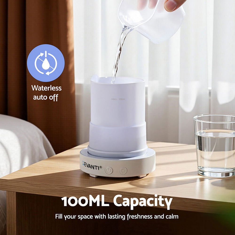 Devanti Ultrasonic Aroma Diffuser Aromatherapy 100ml LED Lights Iron Humidifier Forest-Appliances > Aroma Diffusers &amp; Humidifiers > Aroma Diffusers-PEROZ Accessories