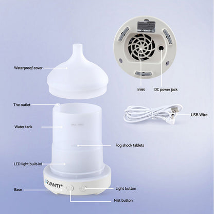 Devanti Ultrasonic Aroma Diffuser Aromatherapy 100ml LED Lights Iron Humidifier Forest-Appliances > Aroma Diffusers &amp; Humidifiers > Aroma Diffusers-PEROZ Accessories