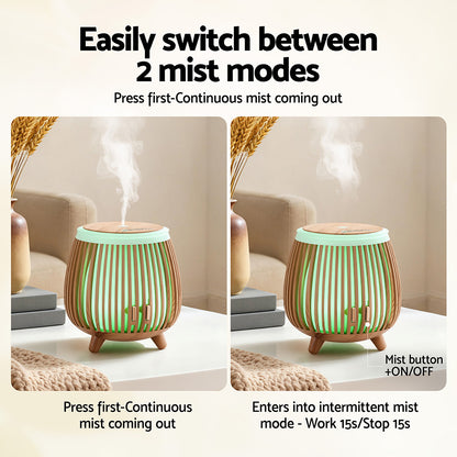Devanti Ultrasonic Aroma Diffuser Aromatherapy 140ml LED Lights Iron Humidifier Forest Deep Wood-Appliances > Aroma Diffusers &amp; Humidifiers > Aroma Diffusers-PEROZ Accessories