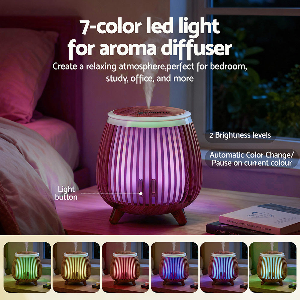 Devanti Ultrasonic Aroma Diffuser Aromatherapy 140ml LED Lights Iron Humidifier Forest Deep Wood-Appliances > Aroma Diffusers &amp; Humidifiers > Aroma Diffusers-PEROZ Accessories