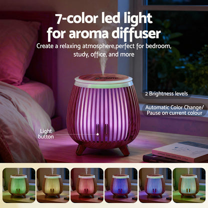 Devanti Ultrasonic Aroma Diffuser Aromatherapy 140ml LED Lights Iron Humidifier Forest Deep Wood-Appliances > Aroma Diffusers &amp; Humidifiers > Aroma Diffusers-PEROZ Accessories